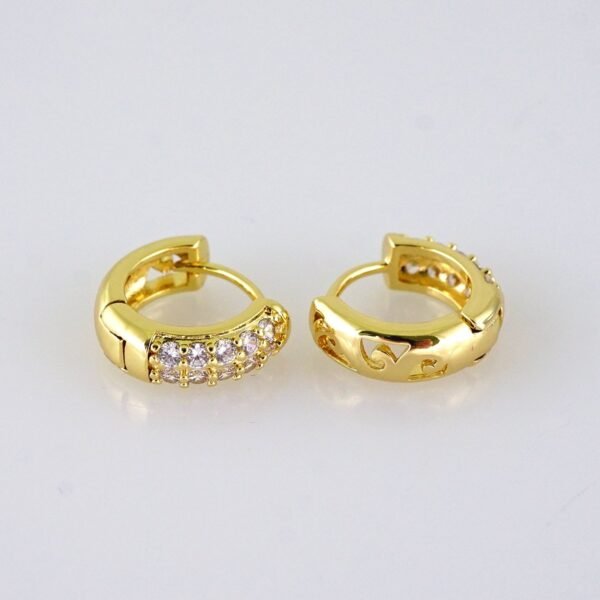 Women Earrings/ Aretes Dama/  Zircon Stone/ 14K Real Color/ Stainless Steel// E1639 - Image 2