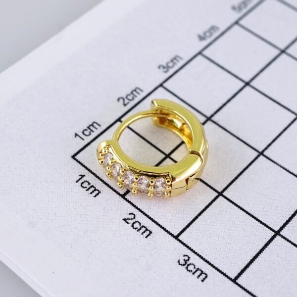 Women Earrings/ Aretes Dama/  Zircon Stone/ 14K Real Color/ Stainless Steel// E1639 - Image 3