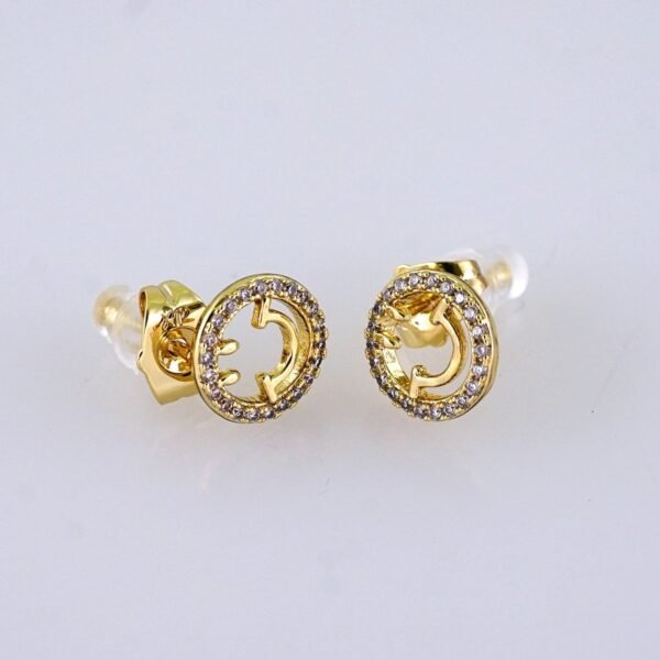 Women Earrings/ Aretes Dama/ Zircon Stone/14K Real Color/Stainless Steel// E1640
