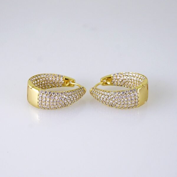 Women Earrings/ Aretes Dama/ Zircon Stone/ 14k Real Color/ Stainless Steel// E1648