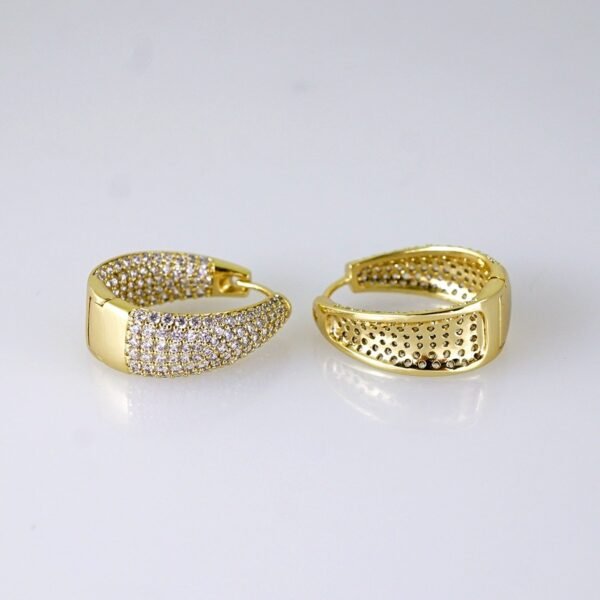 Women Earrings/ Aretes Dama/ Zircon Stone/ 14k Real Color/ Stainless Steel// E1648 - Image 2