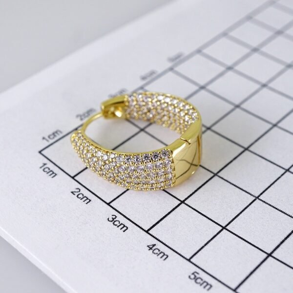 Women Earrings/ Aretes Dama/ Zircon Stone/ 14k Real Color/ Stainless Steel// E1648 - Image 3