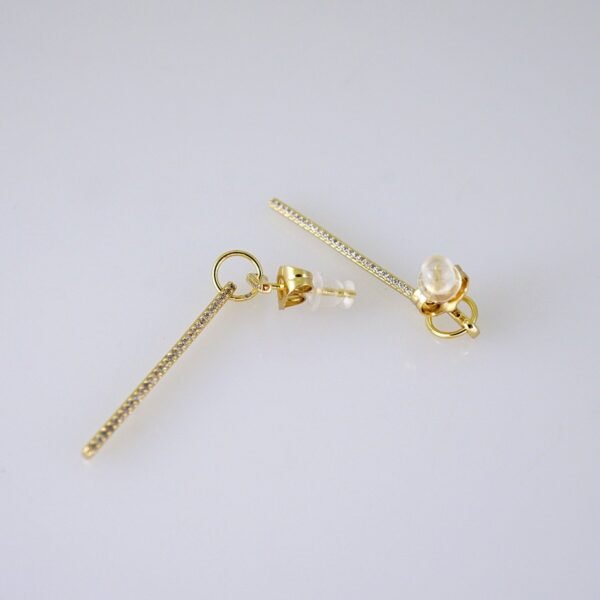 Women Earrings/ Aretes Dama/ Zircon Stone/ 14k Real Color/ Stainless Steel// E1649 - Image 2