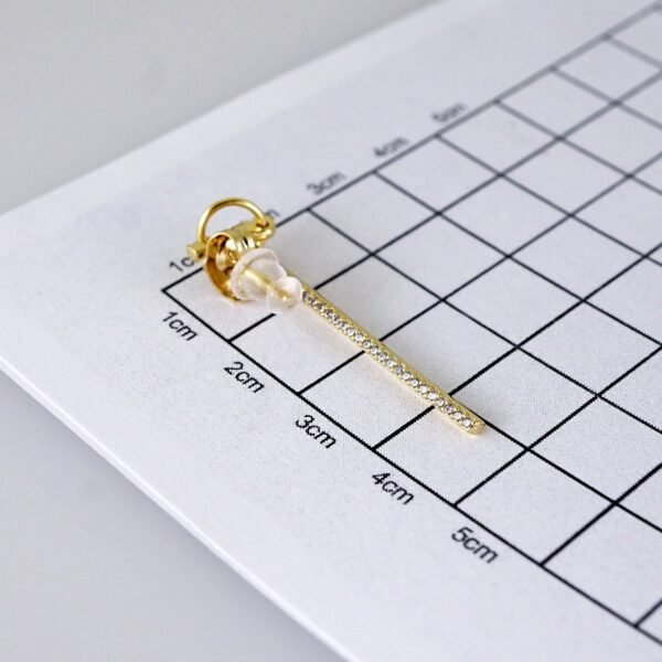 Women Earrings/ Aretes Dama/ Zircon Stone/ 14k Real Color/ Stainless Steel// E1649 - Image 3