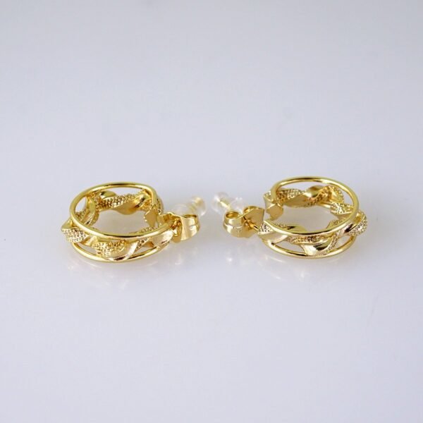 Women Earrings/ Aretes Dama/ Plain/ 14k Real Color/ Stainless Steel//E1651