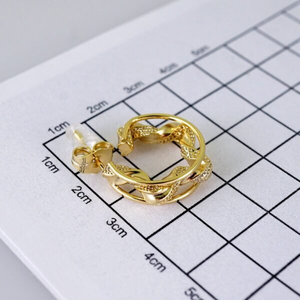Women Earrings/ Aretes Dama/ Plain/ 14k Real Color/ Stainless Steel//E1651 - Image 3