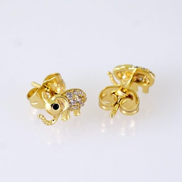 Women Earrings/ Aretes Dama/ Zircon Stone/ 14K Real Color/ Stainless Steel// E1654 - Image 2
