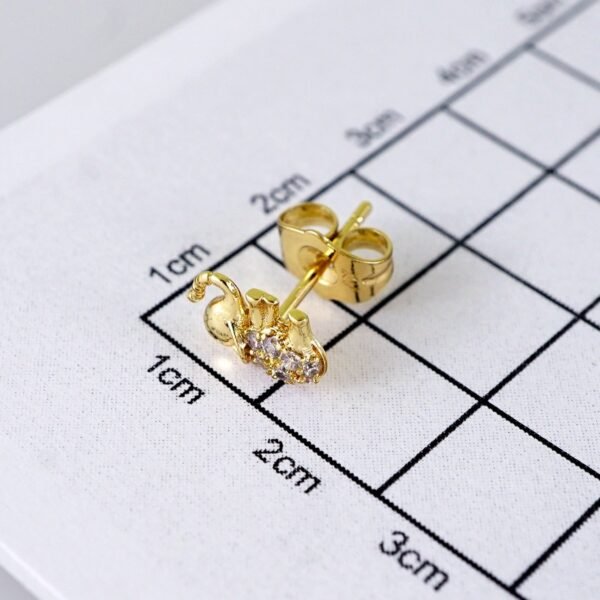Women Earrings/ Aretes Dama/ Zircon Stone/ 14K Real Color/ Stainless Steel// E1654 - Image 3