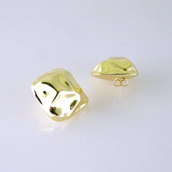 Women Earrings/ Aretes Dama/ Plain/ 14K Real Color/ Stainless Steel// E1656 - Image 2