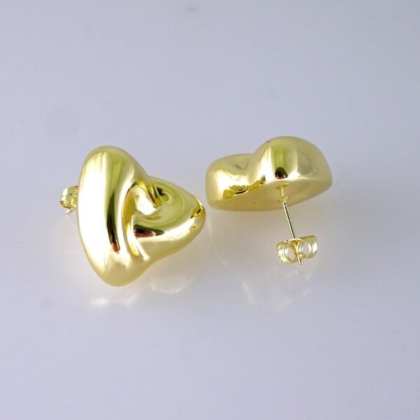 Women Earrings/ Aretes Dama/ Plain/ 14K Real Color/ Stainless Steel// E1657 - Image 2