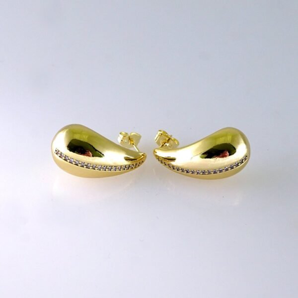 Women Earrings/ Aretes Dama/ Zircon Stone/ 14K Real Color/ Stainless Steel// E1658