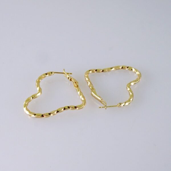Women Earrings/ Aretes Dama/ Plain/ 14K Real Color/ Stainless Steel// E1659 - Image 2