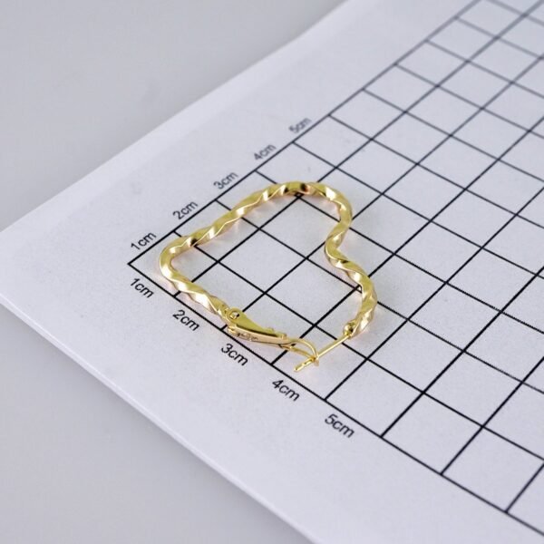Women Earrings/ Aretes Dama/ Plain/ 14K Real Color/ Stainless Steel// E1659 - Image 3