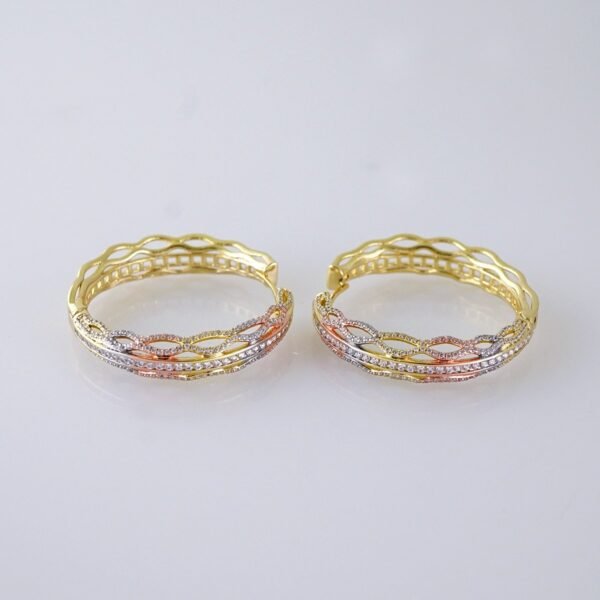 Women Earrings/ Aretes Dama/ Zircon Stone/ Three Color/ Stainless Steel// E1671