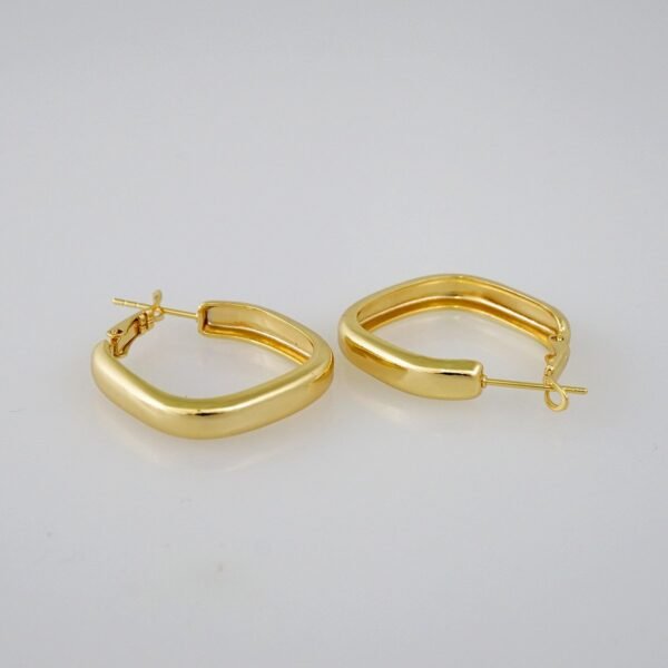 Women Earrings/ Aretes Dama/  Plain/  14k Real Color// E856 - Image 2