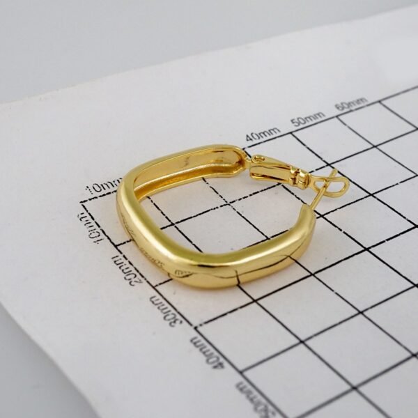 Women Earrings/ Aretes Dama/  Plain/  14k Real Color// E856 - Image 3