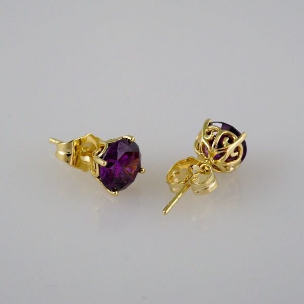 Women Earrings/ Aretes Dama/ Zircon Stone/ 14k Real Color// E434 - Image 2
