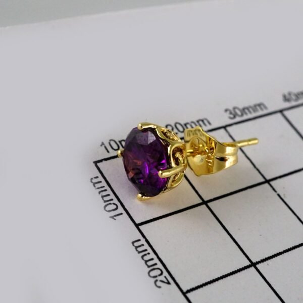 Women Earrings/ Aretes Dama/ Zircon Stone/ 14k Real Color// E434 - Image 3