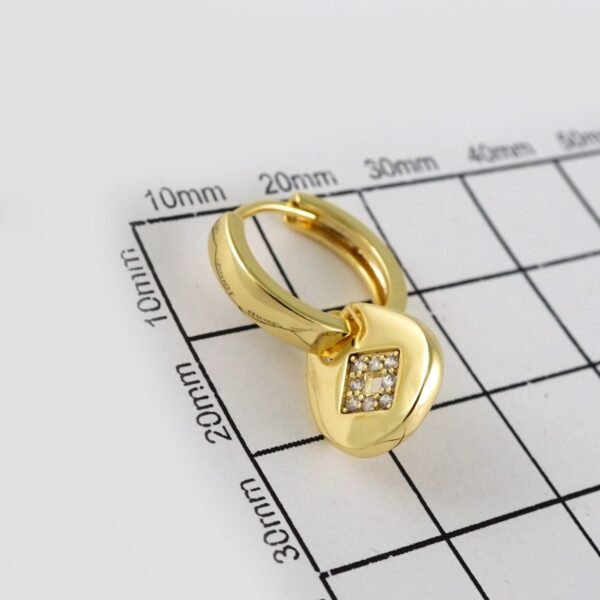 Women Earrings/ Aretes Dama/ Zircon Stone/ 14k Real Color// E473 - Image 3