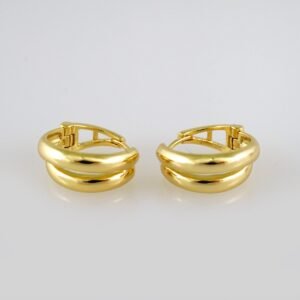 Woman Earrings / Aretes Dama/ Plain/ 14k Real Color// E478