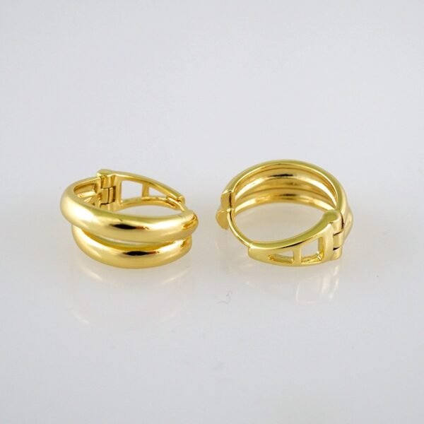 Woman Earrings / Aretes Dama/ Plain/ 14k Real Color// E478 - Image 2