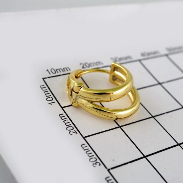 Woman Earrings / Aretes Dama/ Plain/ 14k Real Color// E478 - Image 3
