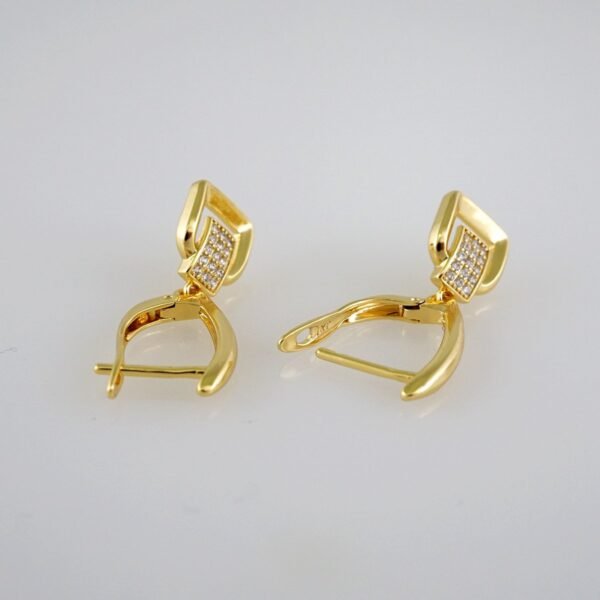 Woman Earrings / Aretes Dama/ Zircon Stone/ 14k Real Color// E481