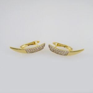 Woman Earrings / Aretes Dama/ Zircon Stone/ 14k Real Color// E483