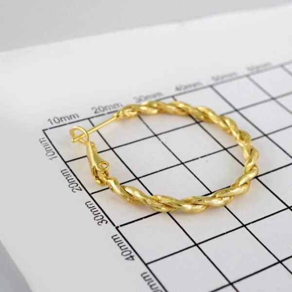 Woman Earrings / Aretes Dama/ Plain/ 14k Real Color// E489 - Image 3