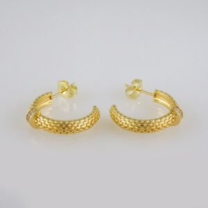 Woman Earrings / Aretes Dama/ Plain/ 14k Real Color// E491