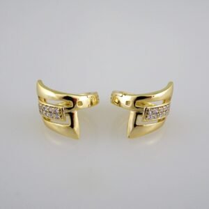 Woman Earrings / Aretes Dama/ Zircon Stone/ 14k Real Color// E495