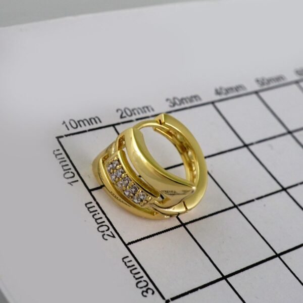 Woman Earrings / Aretes Dama/ Zircon Stone/ 14k Real Color// E495 - Image 3