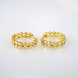 Women Earrings/ Aretes Dama/Zircon Stone/14k Real Color// E509