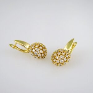 Women Earrings/ Aretes Dama/ Zircon Stone/ 14k Real Color// E518