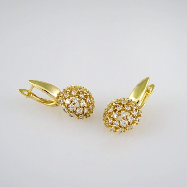 Women Earrings/ Aretes Dama/ Zircon Stone/ 14k Real Color// E518