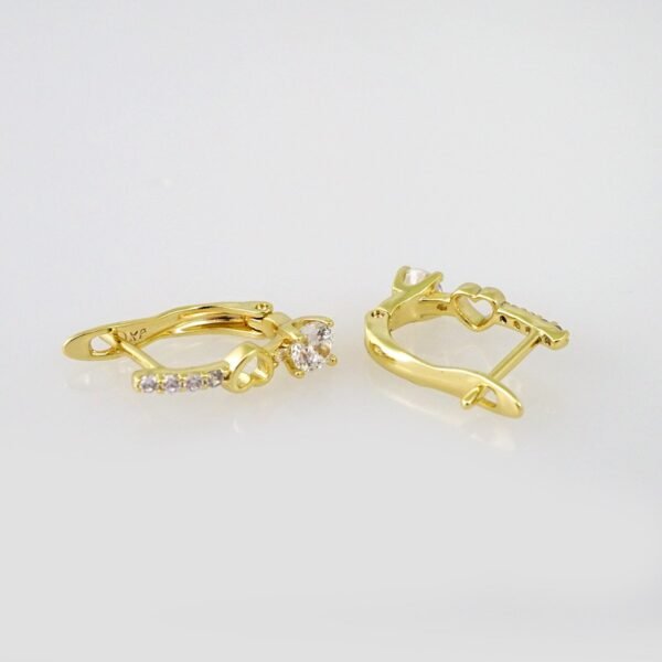 Women Earrings/ Aretes Dama/ Zircon Stone/ 14k Real Color// E524 - Image 2