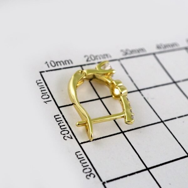 Women Earrings/ Aretes Dama/ Zircon Stone/ 14k Real Color// E524 - Image 3