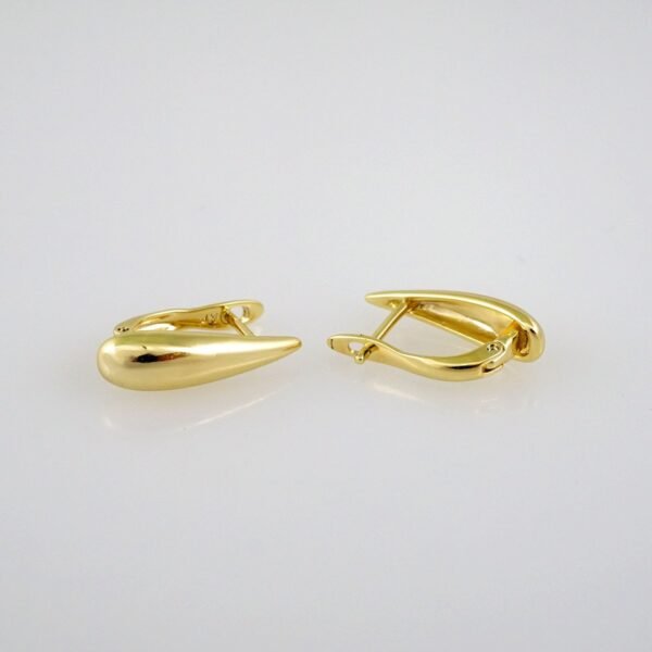 Women Earrings/ Aretes Dama/ Plain/ 14k Real Color// E527 - Image 2