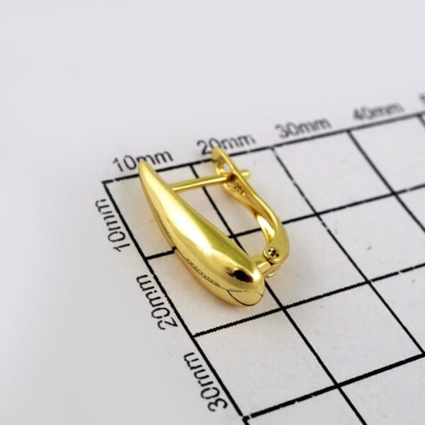 Women Earrings/ Aretes Dama/ Plain/ 14k Real Color// E527 - Image 3