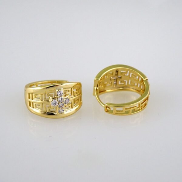 Women Earrings/ Aretes Dama/ Zircon Stone/ 14k Real Color// E537 - Image 2