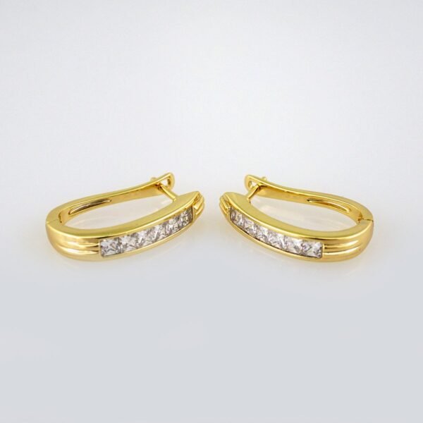 Women Earrings/ Aretes Dama/  Zircon Stone/  14k Real Color// E541