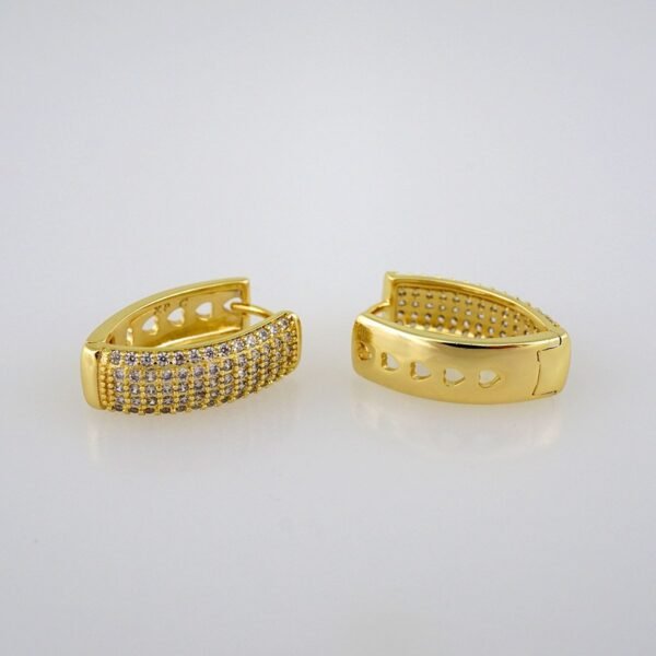 Women Earrings/ Aretes Dama/  Zircon Stone/  14k Real Color// E542 - Image 2