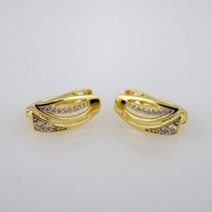 Women Earrings/ Aretes Dama/  Zircon Stone/  14k Real Color// E543