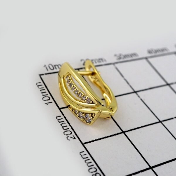 Women Earrings/ Aretes Dama/  Zircon Stone/  14k Real Color// E543 - Image 3