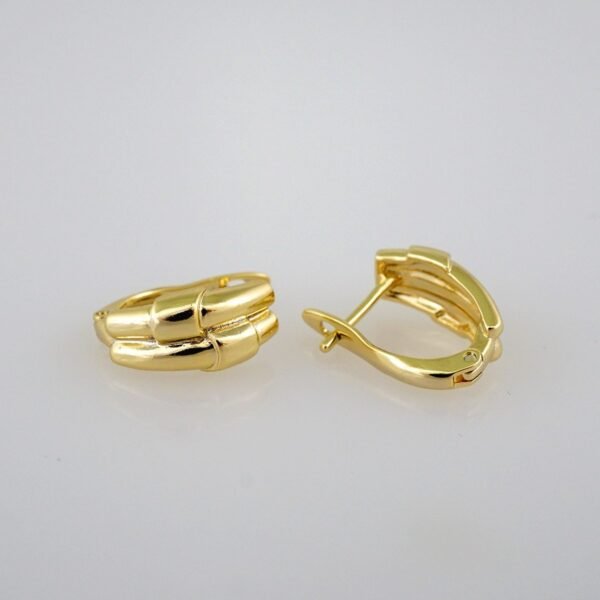 Women Earrings/ Aretes Dama/  Plain/  14k Real Color// E544 - Image 2