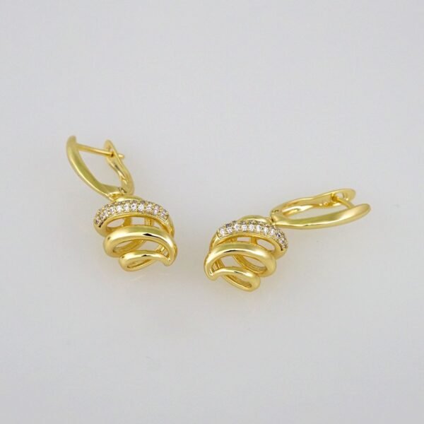 Women Earrings/ Aretes Dama/  Zircon Stone/  14k Real Color// E548