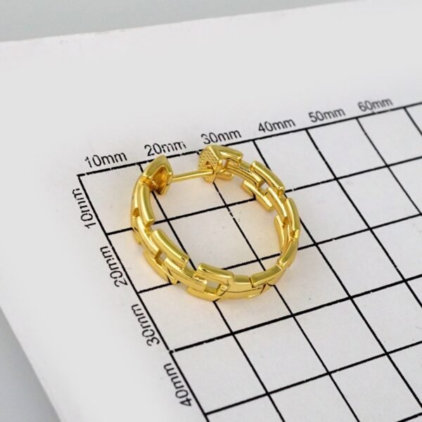 Women Earrings/ Aretes Dama/  Plain/  14k Real Color// E549 - Image 3