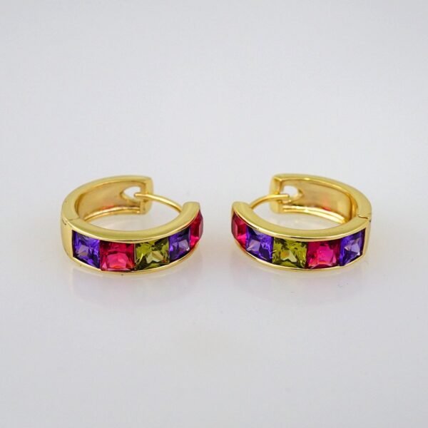 Women Earrings/ Aretes Dama/  Zircon Stone/  14k Real Color// E550