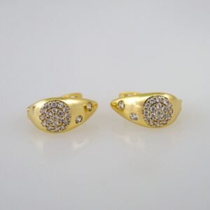 Women Earrings/ Aretes Dama/Zircon Stone/14k Real Color// E551