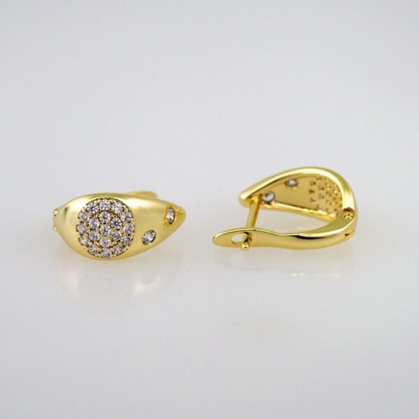 Women Earrings/ Aretes Dama/Zircon Stone/14k Real Color// E551 - Image 2